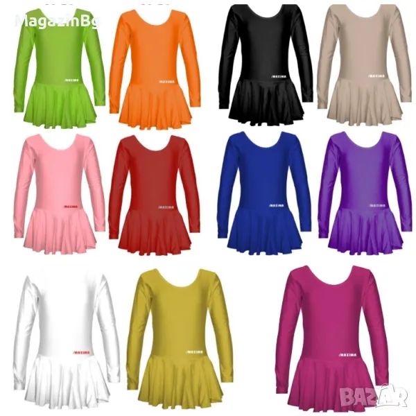 Детско трико с дълъг ръкав и поличка, Подходящо за гимнастика, балет и танци triko , снимка 1