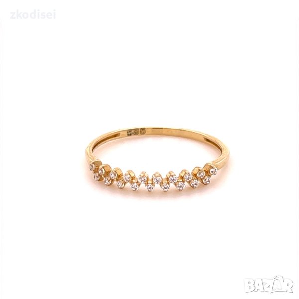 Златен дамски пръстен 0,95гр. размер:56 14кр. проба:585 модел:16485-5, снимка 1