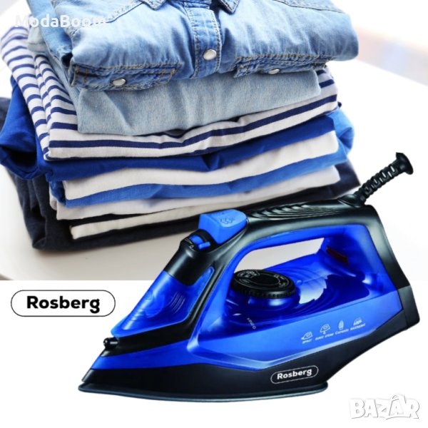 Ютия Rosberg R51050G, 2200W, 160мл., Керамична плоча, Синьо с черно, 2 ГОДИНИ ГАРАНЦИЯ, снимка 1