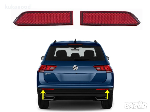 Рефлектор за задна броня на VW Tiguan MK2, снимка 3 - Части - 54106936