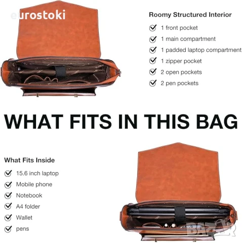 ECOSUSI Раница за жени, чанта за лаптоп тип „куфарче“, веганска кожена чанта, подходяща за 15,6-инчо, снимка 4 - Раници - 51343679