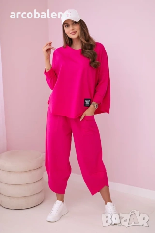 Дамски комплект от две части памучен суичър + панталон, 13цвята , снимка 14 - Комплекти - 46860176