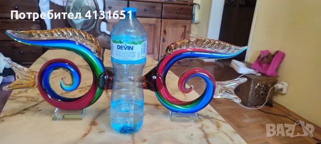 големи, красиви риби, стъкло Мурано, снимка 2 - Статуетки - 56112591