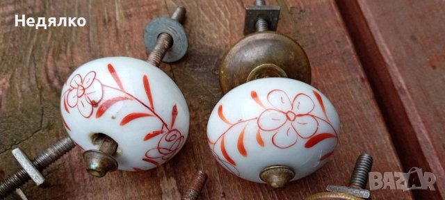 6бр стари порцеланови топки за скрин,шкаф, снимка 6 - Антикварни и старинни предмети - 44400241