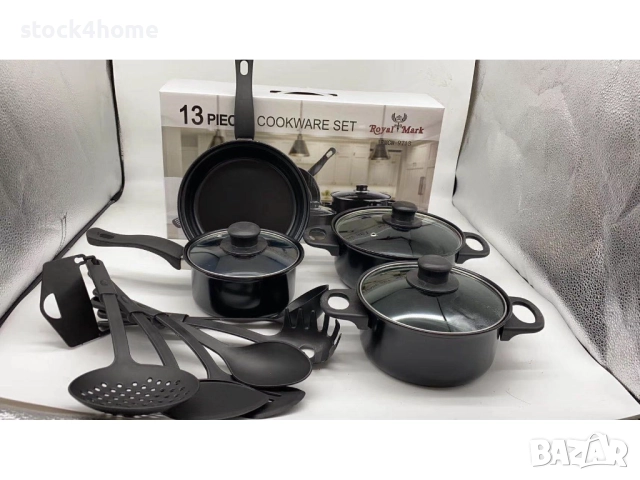 Комплект съдове за готвене от 13 части, Незалепващо покритие, снимка 13 - Съдове за готвене - 52952568