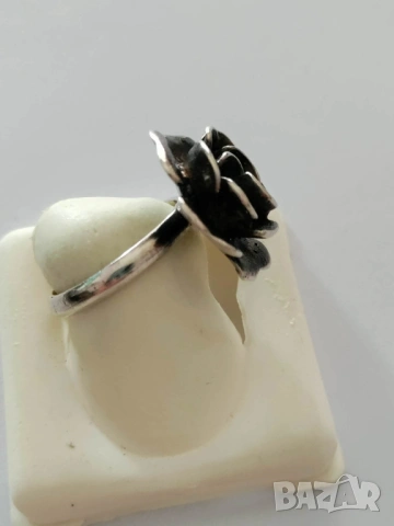 Сребърен пръстен роза, снимка 3 - Пръстени - 54204786