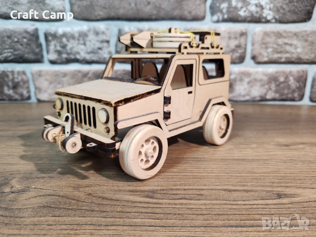 Дървен модел на Джип и Каравана – Craft Camp
