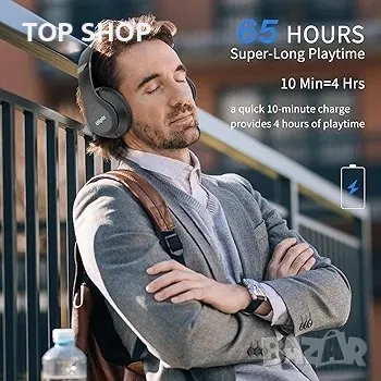 Безжични Bluetooth слушалки Uliptz, 65 часа възпроизвеждане, 3 EQ режима на звука, HiFi, снимка 6 - Слушалки за компютър - 48791948