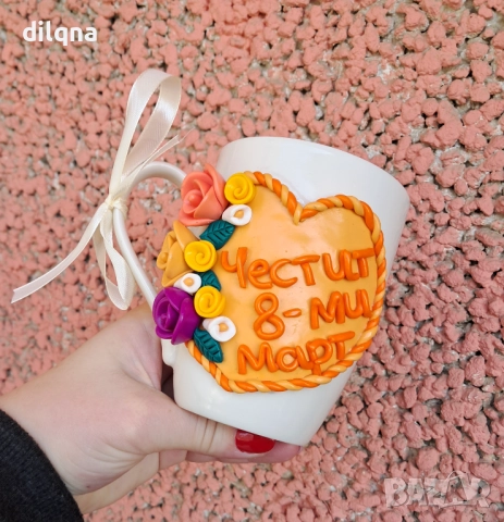 Чаши и буркани с декорация от полимерна глина, снимка 6 - Аксесоари за кухня - 52195518