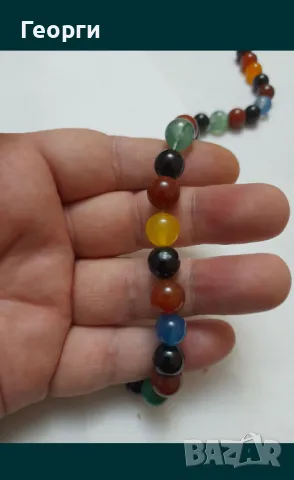 Наниз от натурални ахати, снимка 3 - Колиета, медальони, синджири - 50139173