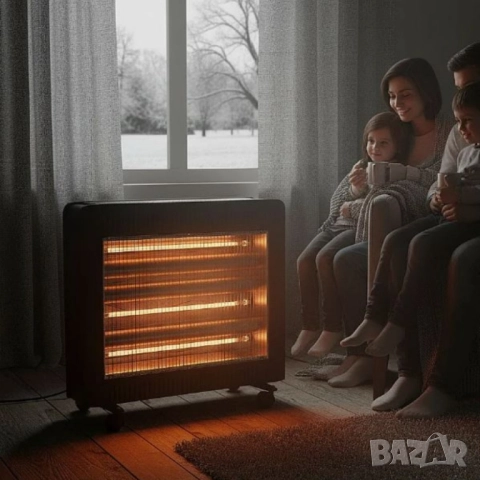 Отоплителна печка Rosberg R51972E с 4 кварцови реотана, 2400W – бързо, ефективно , снимка 6 - Друга електроника - 52152784