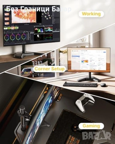 Нова регулируема Свободностояща стойка за монитор VESA 17-32 инча 10 кг, снимка 3 - Други стоки за дома - 54207793