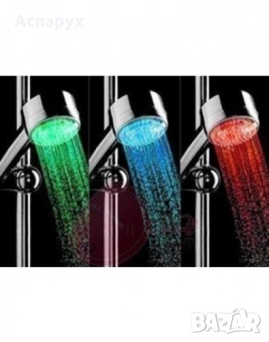 Светеща LED душ-слушалка в три цвята, снимка 2 - Други стоки за дома - 30066159