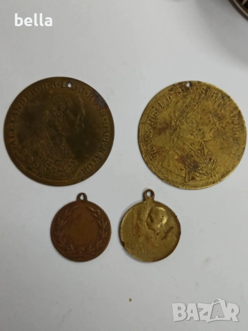 2 месингови голями пендари за накит ,османски медал Цар Борис и Цар Симеон., снимка 5 - Антикварни и старинни предмети - 52463935