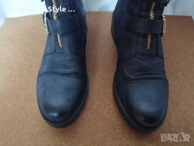 №38 дамски боти естествена кожа в черен цвят марка 5th Avenue, снимка 4 - Дамски боти - 52915798