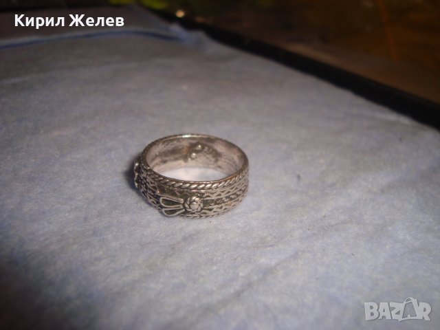 СТАРИНЕН СРЕБЪРЕН РЯДЪК РЪЧНО ПРАВЕН ПРЪСТЕН с ПЕЧАТ на МАЙСТОРА КОЛЕКЦИОНЕРСКИ УНИКАТ 28763, снимка 9 - Антикварни и старинни предмети - 37277521