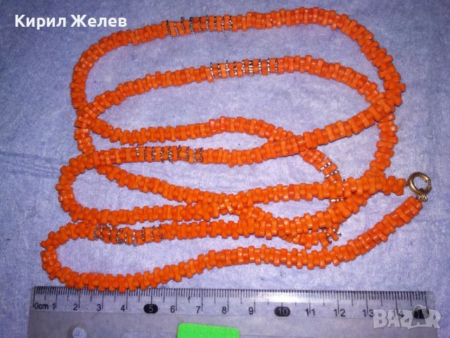 КРАСИВО РЕТРО СТИЛ ГЕРДАНЧЕ КОЛИЕ ХЕНД - МЕЙД АРТ БИЖУ с МЕСИНГОВИ ЕЛЕМЕНТИ и ЗАКОПЧАЛКА 37089, снимка 2 - Колиета, медальони, синджири - 40415297