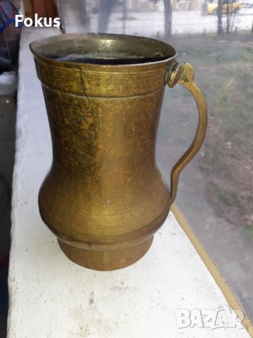Стара бронзова халба, чаша, кана, снимка 7 - Антикварни и старинни предмети - 40241372