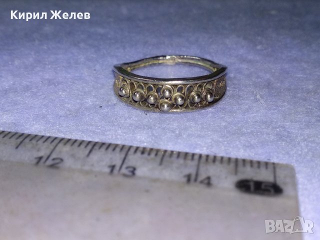 СТАРИНЕН ФИЛИГРАНЕН СРЕБЪРЕН ПРЪСТЕН МАЙСТОРСКА РЪЧНА ИЗРАБОТКА 40225, снимка 15 - Антикварни и старинни предмети - 42866076