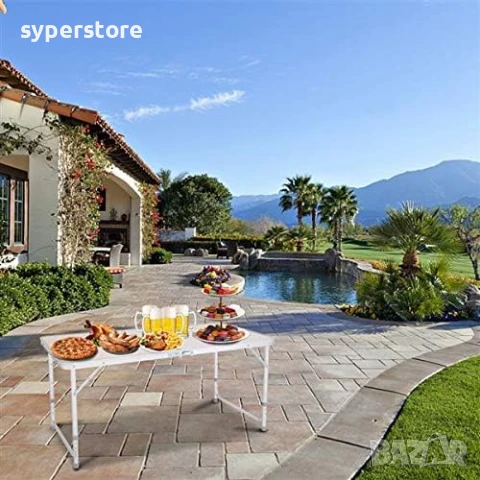 🪑 Сгъваема туристическа маса 120x60 см Digital One SP01107 – Компактна, удобна и идеална за къмпинг, снимка 10 - Къмпинг мебели - 50739986