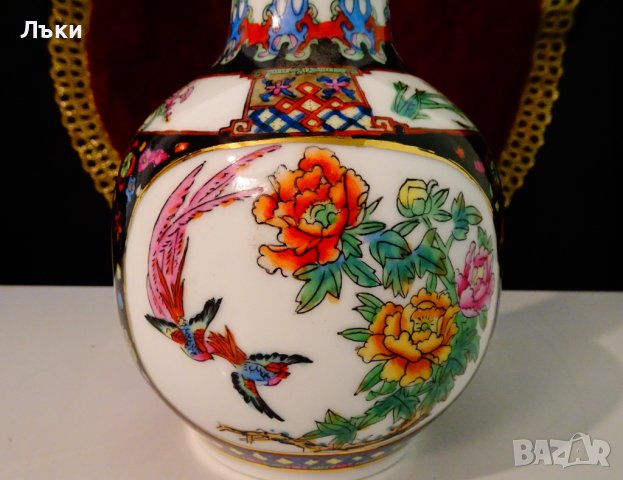 Китайска ваза,ръчно декорирана,злато. , снимка 5 - Вази - 37274764