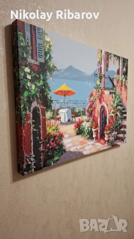 Италианско кафене 70х50 картина, декор, снимка 3 - Картини - 51962815