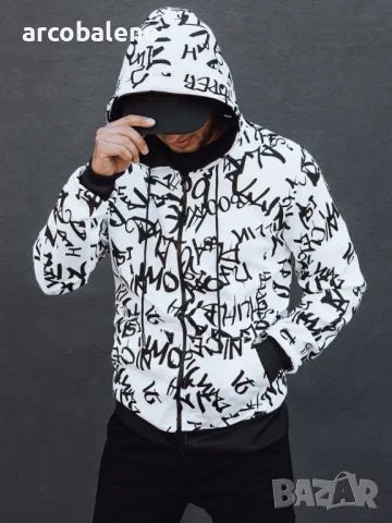 Мъжки суичър с цип и качулка