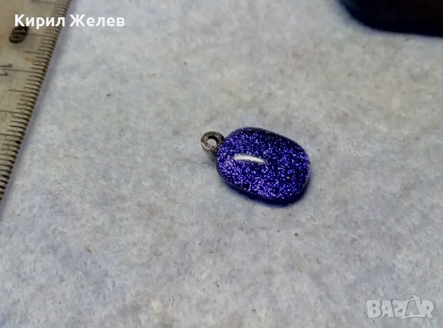 ВИНТИДЖ АРТ ПЕНДАНТ ЦВЕТНО СТЪКЛО с ПОСРЕБРЕН ДЪРЖАЧ от БЛАГОРОДНА СТОМАНА 42827, снимка 11 - Колиета, медальони, синджири - 49757662