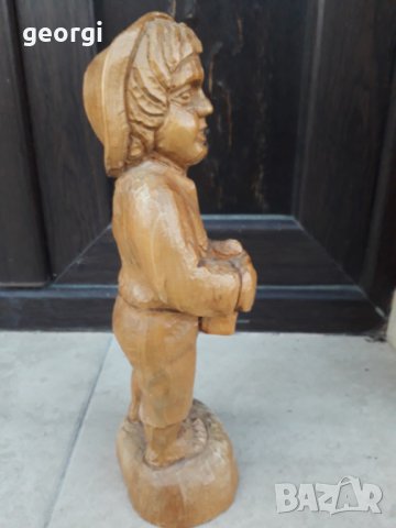 Дърворезба дървена фигура на музикавт , снимка 3 - Декорация за дома - 31519395