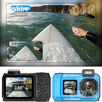 8K UHD 70MP WiFi цифров фотоапарат с 32GB карта, водоустойчив, прахоустойчив, удароустойчив, снимка 5 - Фотоапарати - 48999854