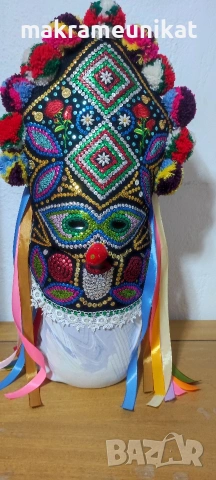 Кукерска маска, гугла, нова, Новодел, уникат, ръчна изработка , снимка 15 - Декорация за дома - 46988271