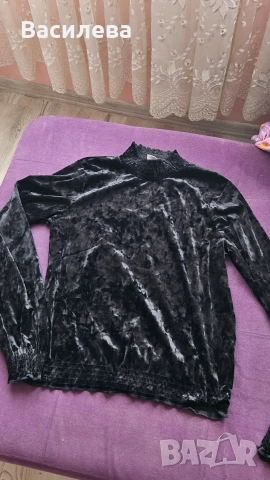Блуза кадифе., снимка 3 - Блузи с дълъг ръкав и пуловери - 52813520