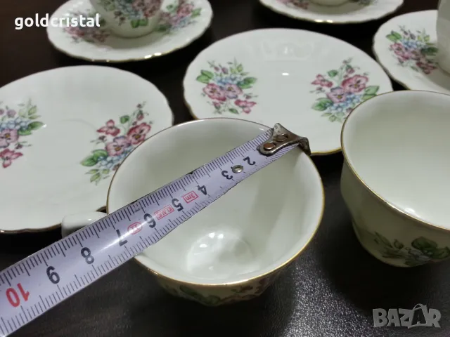 Стар български костен порцелан Бононя чашки за кафе , снимка 7 - Антикварни и старинни предмети - 48683881