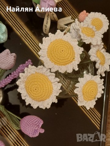 плетени цветя, снимка 3 - Изкуствени цветя - 44500032