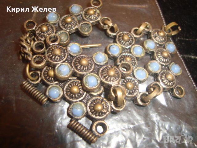 ВЪЗРОЖДЕНСКА БРОНЗОВА ГРИВНА ЕЛЕМЕНТИ с КАМЪНИ и ЩИФТ 11874, снимка 3 - Антикварни и старинни предмети - 30652662