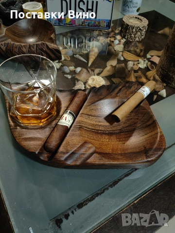 Пепелник за пури с място за чаши, снимка 3 - Декорация за дома - 52653743