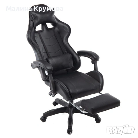 Въртящ се кожен стол за офис и компютърни игри, снимка 4 - Столове - 53165790