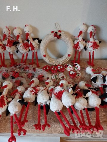 Мартеници - Щъркел, фиби, шноли, снимка 2 - Ръчно изработени сувенири - 31956290