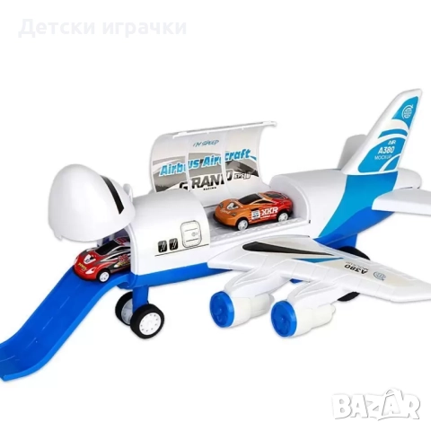 Играчка самолет с писта и 6 коли