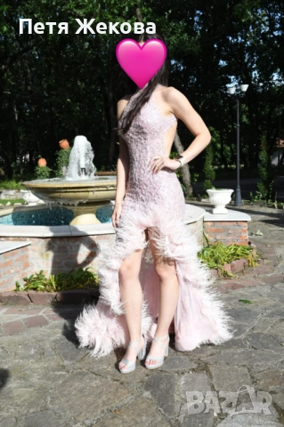 Елегантна вечерна рокля Tyra на марката RADICHEV, носена само 4 часа. Цвят розов., снимка 6 - Рокли - 52591564