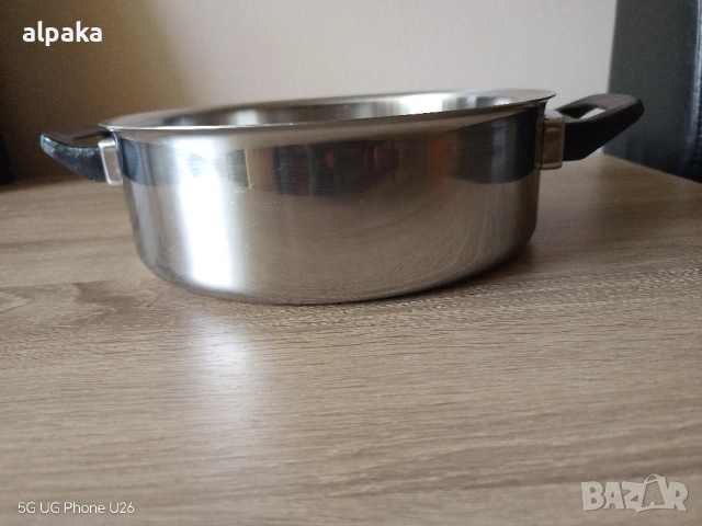 Продавам испанска тенджера/тиган, на марката MG Inox, 24/8см, снимка 3 - Съдове за готвене - 54353579