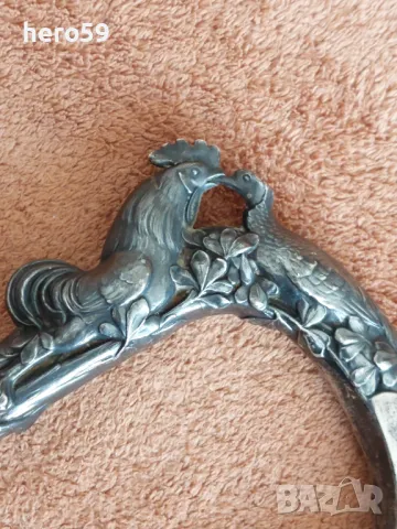 Стар антикварен чадър със сребърна ръкохватка-сребро 900, снимка 11 - Антикварни и старинни предмети - 49044110