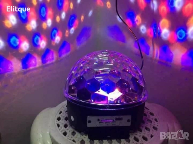 Диско LED лампа с дистанционно управление и USB флашка 💡🎶