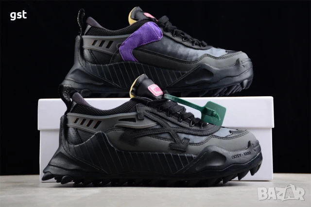 Редки All Black OFF-WHITE Odsy-1000 мъжки дамски кецове маратонки дизайнерски, снимка 1