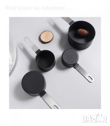 КОМПЛЕКТ ОТ 8БР. МЕРИТЕЛНИ ЧАШКИ И ЛЪЖИЧКИ СЪС СТОМАНЕНА ДРЪЖКА - код  2774, снимка 7 - Аксесоари за кухня - 34159326