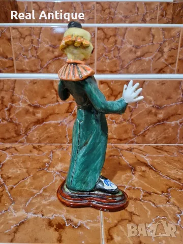 Прекрасна антикварна колекционерска испанска порцеланова фигура статуетка Клоун , снимка 5 - Статуетки - 50057624