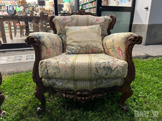 Барокови фотьойли, снимка 3 - Дивани и мека мебел - 47659354