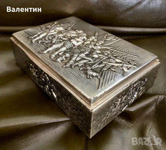 #2002# Кутия за цигари/пури. Винтидж. Посребрена. Холандия., снимка 6 - Декорация за дома - 50459945