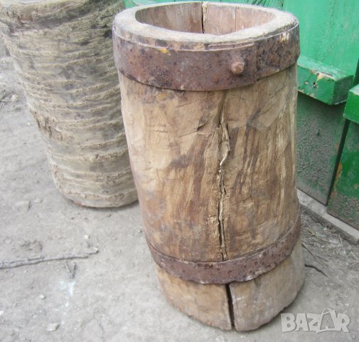 стара дървена чутура чутора с обръчи от ковано желязо, снимка 4 - Антикварни и старинни предмети - 29140857