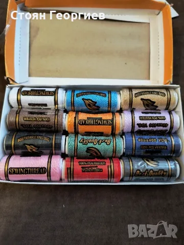 Шевни конци Interbirds 100% полиестер 12 ролки многоцветни, снимка 1